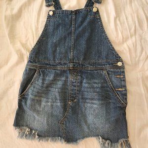 Free People Size 8 Denim Overall Dress